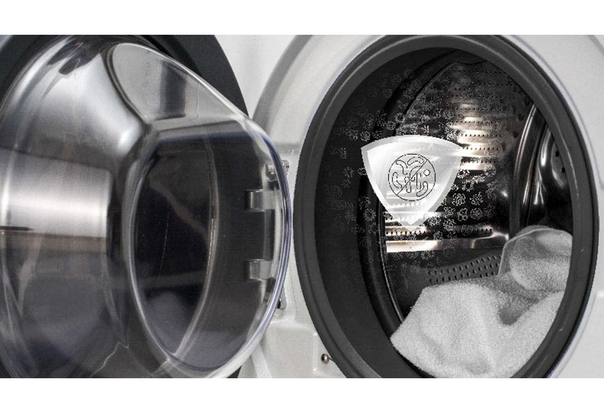 Απεικονίζεται ο κάδος με πετσέτα μέσα και ένα αντιβακτηριδιακό εικονίδιο.